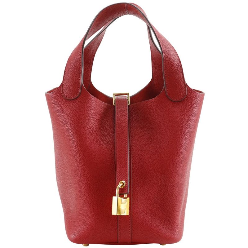 Hermes Picotin Lock 18 PM X Taurillon Maurice Red/gold Hardware C Ladies Handbag
