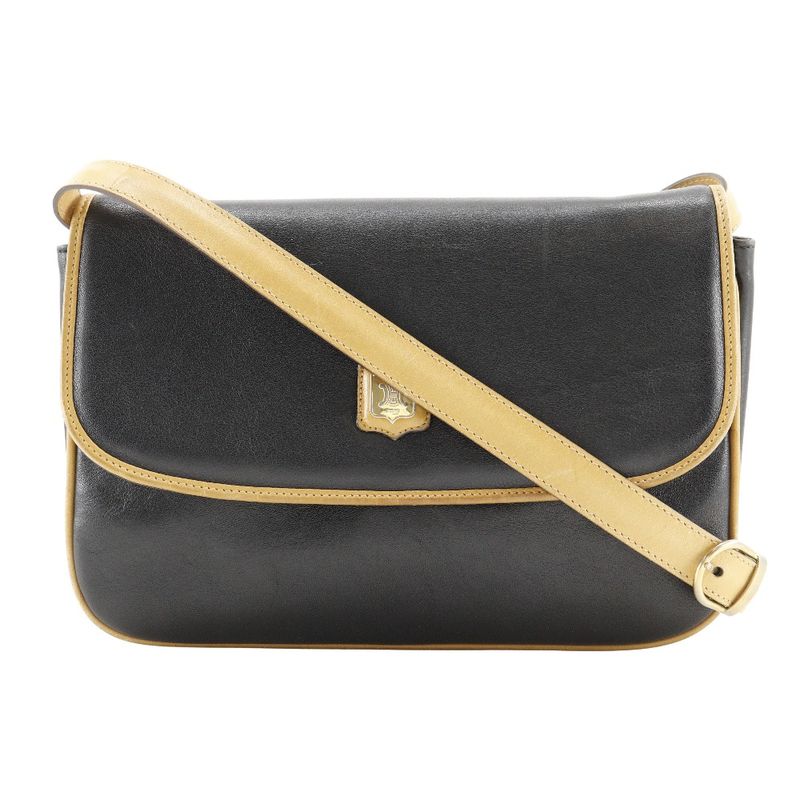 Celine Old Celine 2WAY Clutch Calf Black Ladies Shoulder Bag