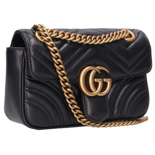 Gucci 446744 GG Marmont Leather Chain Shoulder Bag Women
