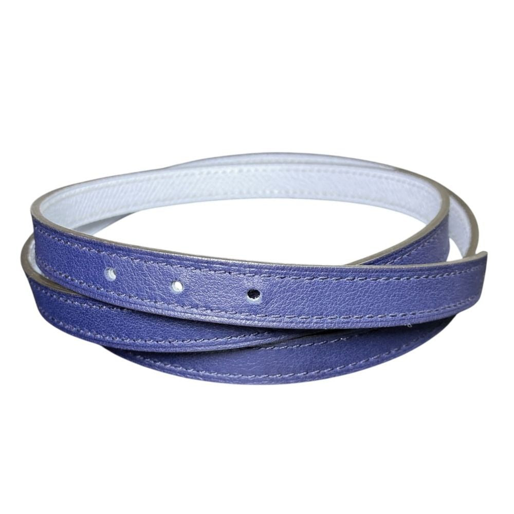 Hermes Reversible Narrow Belt 80 Navy White