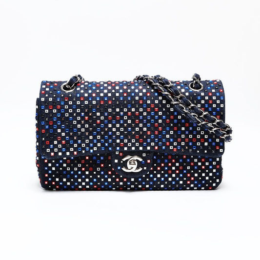 Chanel Shoulder Bag Crystal Flap Denim