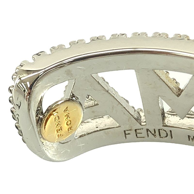 Fendi - Logo Pave Ring Rhinestone Ear Cuff - Silver - Women