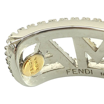 Fendi - Logo Pave Ring Rhinestone Ear Cuff - Silver - Women