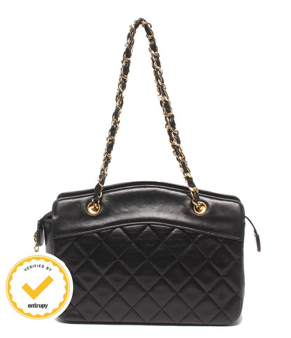 Chanel Chain Handbag Gold Quilted Lambskin