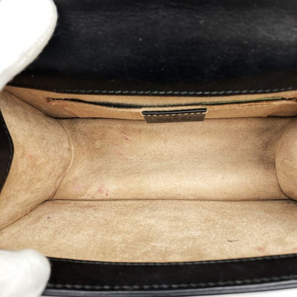 Gucci 470270 Sylvie Shoulder Bag Sherry Line Chain Leather Black Women