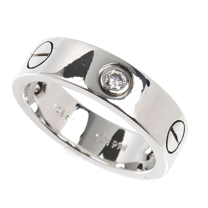 Cartier 18k White Gold Love Half Ring Diamond