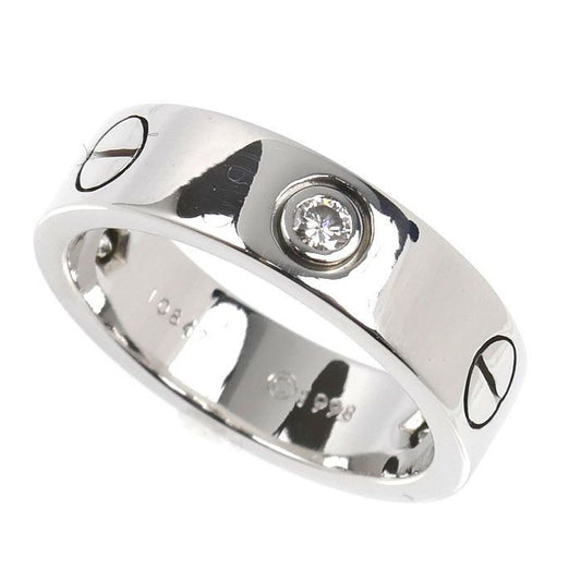 Cartier 18k White Gold Love Half Ring Diamond