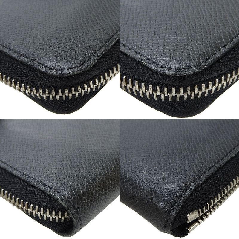 Louis Vuitton Long Wallet Zippy Wallet Vertical M32822 Taiga Black Ardoise