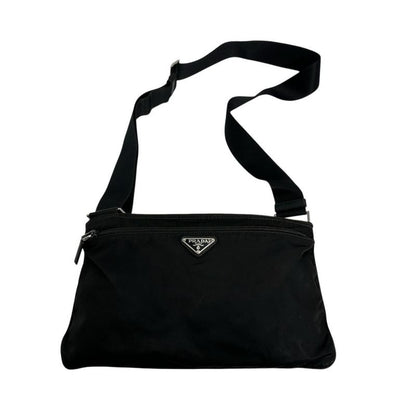 Prada Body Bag Triangle Logo Shoulder Black