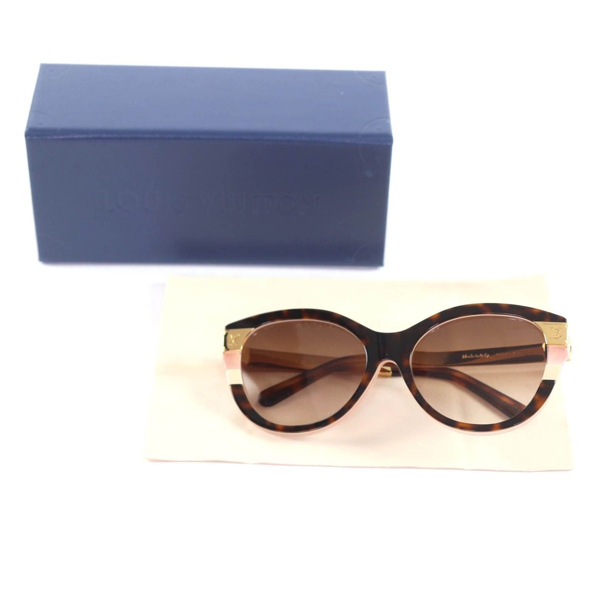 Louis Vuitton Sunglasses LV Petit Spcon Cat Eye Light Tortoiseshell Ensemble — view 2
