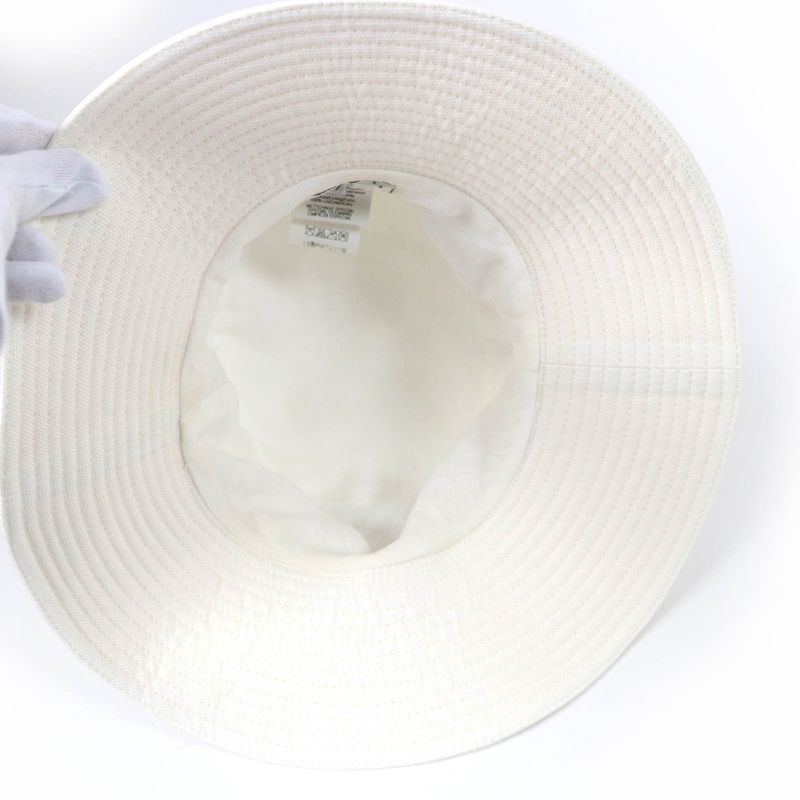 Hermes 100% Cotton Silk Lined Linen Wide Brim Hat White 57 Made In France