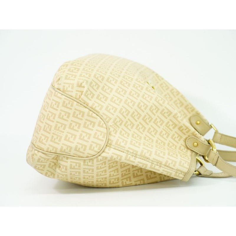 Fendi Zucchino Tote Beige 8 Br661 Bag — view 4