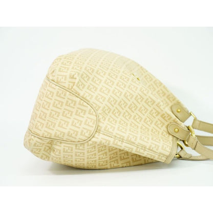 Fendi Zucchino Tote Beige 8 Br661 Bag — view 4