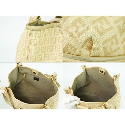 Fendi Zucchino Tote Beige 8 Br661 Bag — view 7