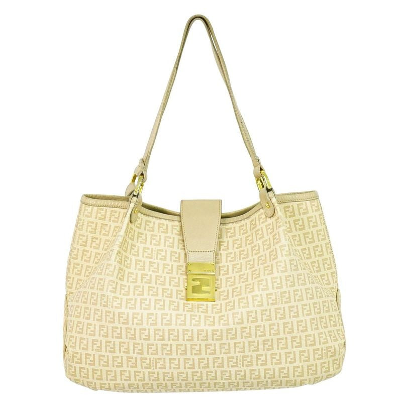 Fendi Zucchino Tote Beige 8 Br661 Bag