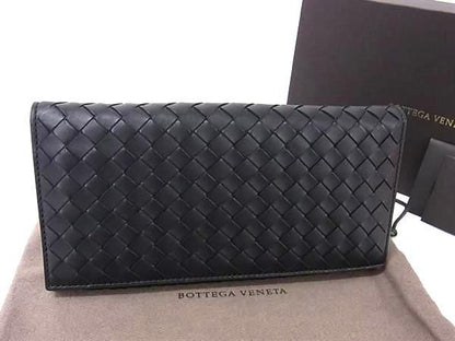 Bottega Veneta Intrecciato Leather Bifold Long Wallet Billfold Coin Purse