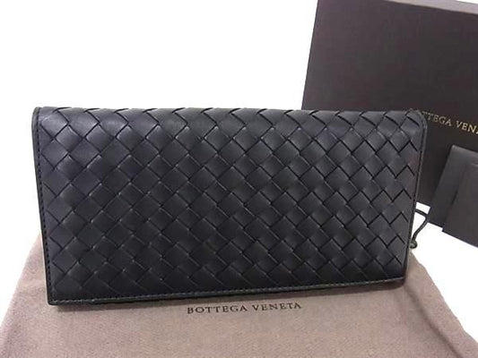 Bottega Veneta Intrecciato Leather Bifold Long Wallet Billfold Coin Purse