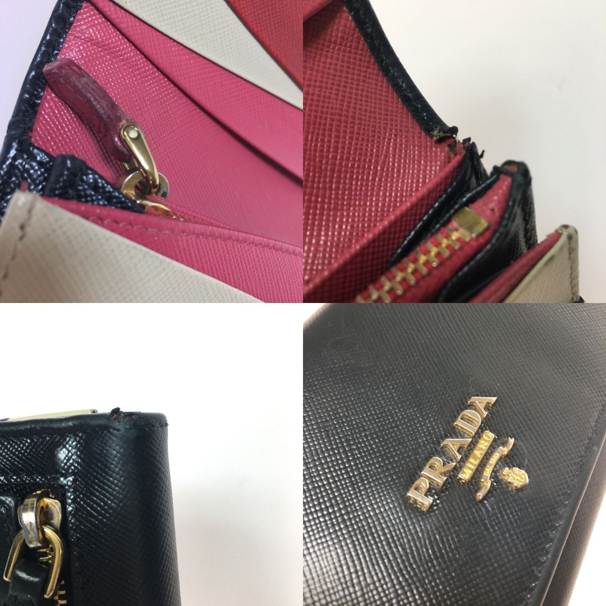 Prada Long Wallet Sapphiano 1mh132 Bicolor There Is a Feeling of Use