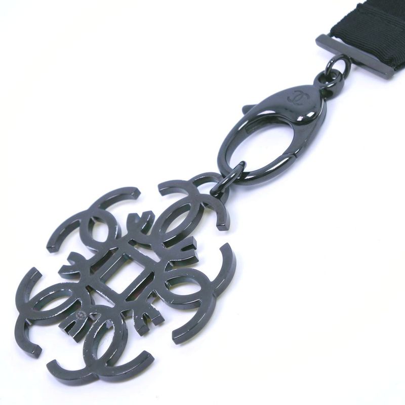 Chanel Strap Rhinestone Black B17S Ladies 54.5g Necklace