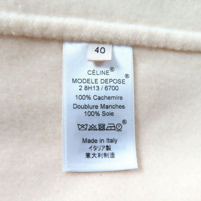 Celine 2 8h13/6700 100% Cashmere Egg Crombie Coat Ivory 40 With Hanger Garment