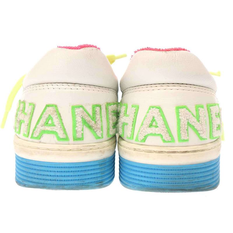Chanel Logo Patch Low Cut Sneakers G35934 White 37
