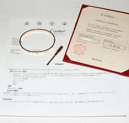 Cartier Bracelet Bangle 18K Pink Gold Love Bracelet B60674