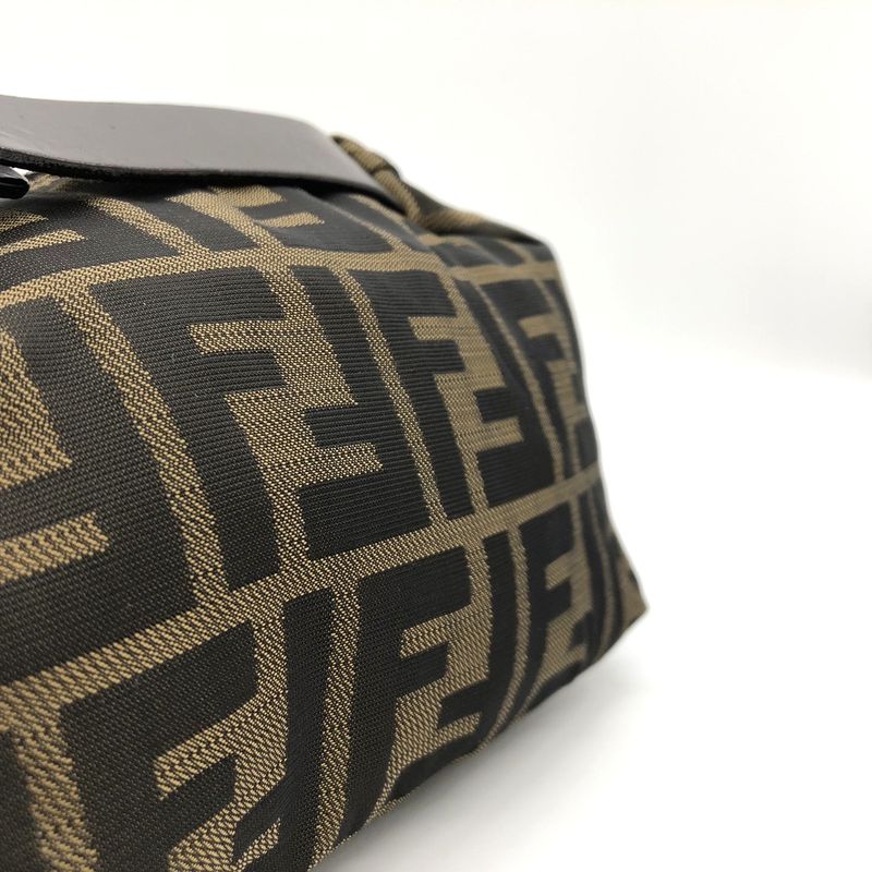 Fendi 2262226540009 Pouch Khaki Nylon/leather Zucca Women Men Fashion