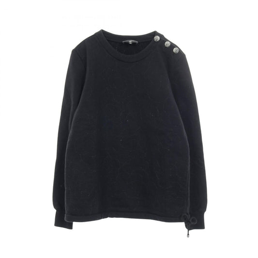 Chanel Sweatshirt CC Logo Button Camellia Cotton Shirt