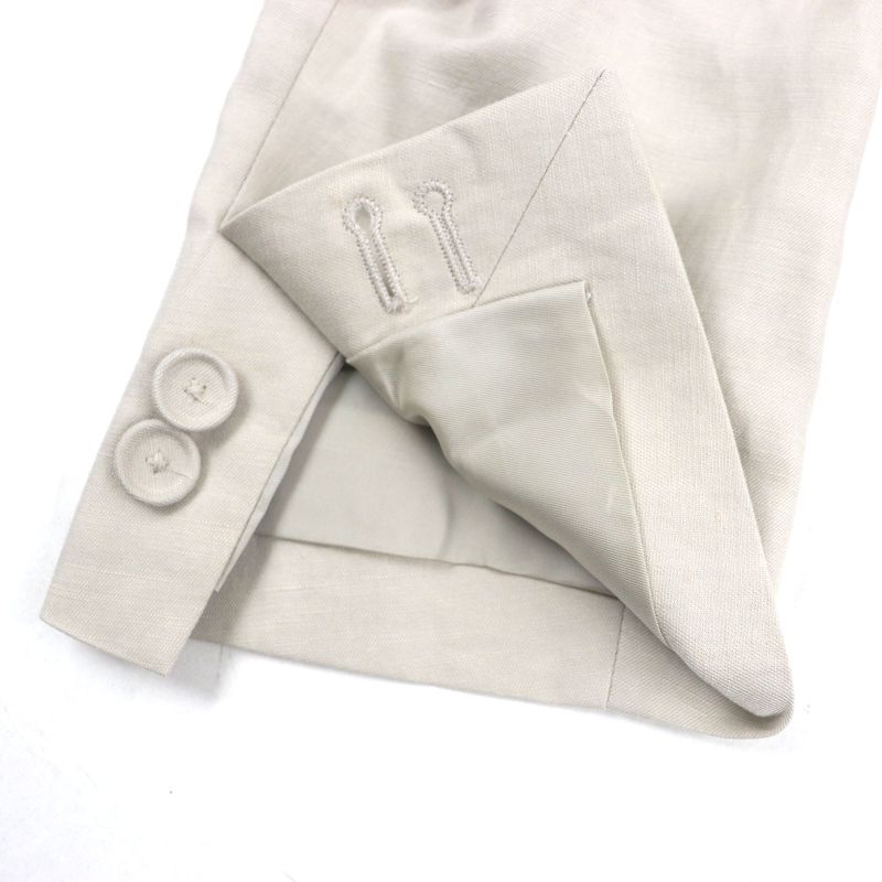  Fendi 2021 Fj0657 41% Linen Peaked Lapel Logo Embroidery Single Jacket