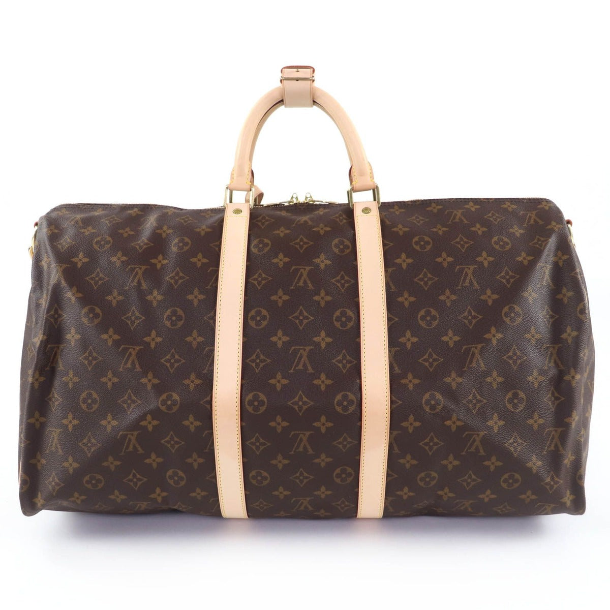 Louis Vuitton Keepall Bandouliere 55 Monogram Canvas Boston Bag Brown — view 2