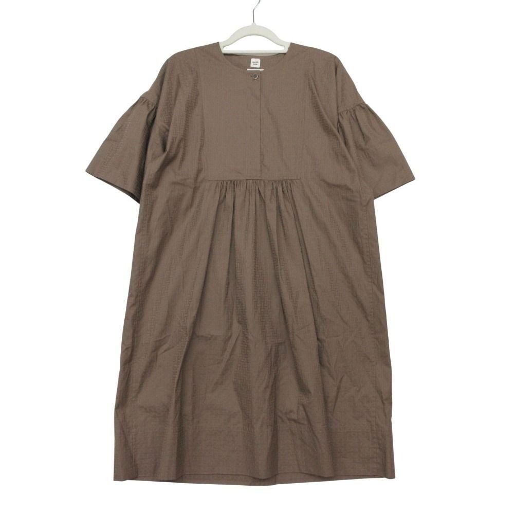 Hermes Dress Bohemian Short Gauze Mosaic 40 L Brown
