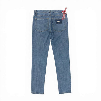Miu Miu Skinny Denim Pants Stretch Bottom 755 26 Indigo — view 2
