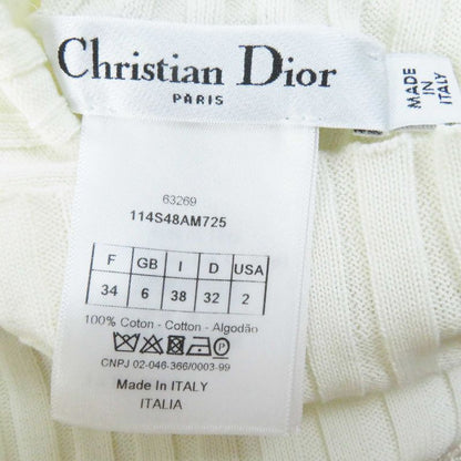 Christian DIOR 114s48am725 100% Cotton Logo Button Striped High Neck Short