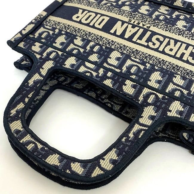 Christian Dior Handbag Book Tote Mini Navy Blue