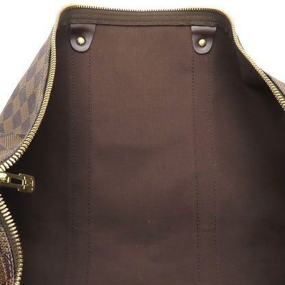 Louis Vuitton Boston Bag Keepall Bandouliere 55 Damier Canvas Damier Ebene Gold