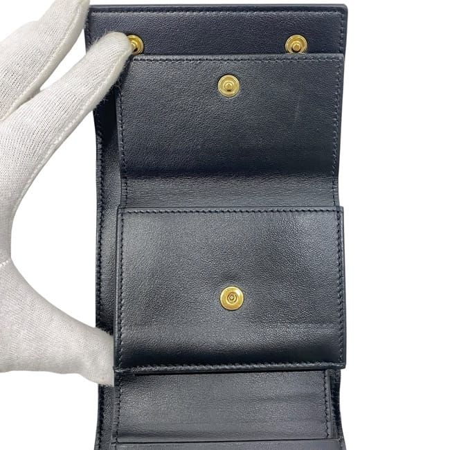 Celine Trifold Wallet Black 10b573bel Excellent Condition Leather Preowned