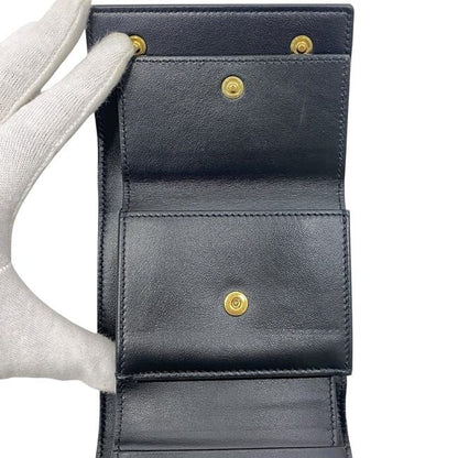 Celine Trifold Wallet Black 10b573bel Excellent Condition Leather Preowned