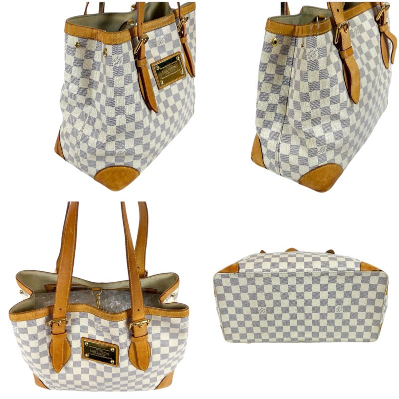 Louis Vuitton Damier Azure Leather Hampstead PM Tote Bag Shoulder Bag Shoulder