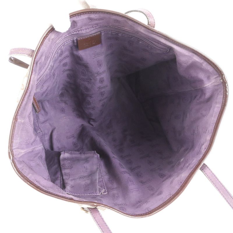 Gucci GG Canvas Leather Tote Bag Shoulder Hand 211976 Brown Genuine Leather