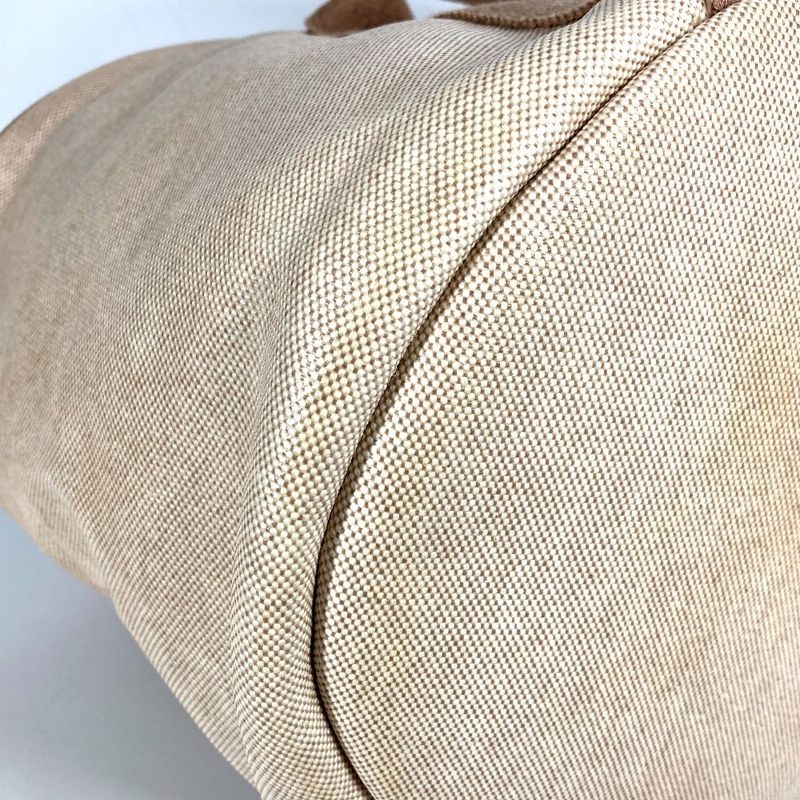 Hermes Handbag Sac À Bichette Coated Canvas Beige