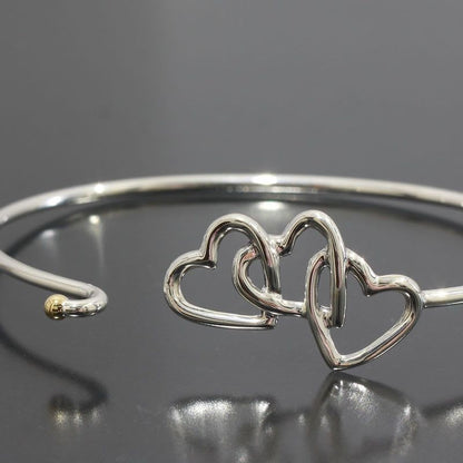 Tiffany & Co Bracelet Triple Heart Bangle 925 750 E0144
