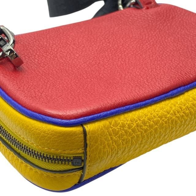 Fendi 7as122 Mini Shoulder Bag Pochette Mini Bag Logo Red Yellow Blue Multicolor