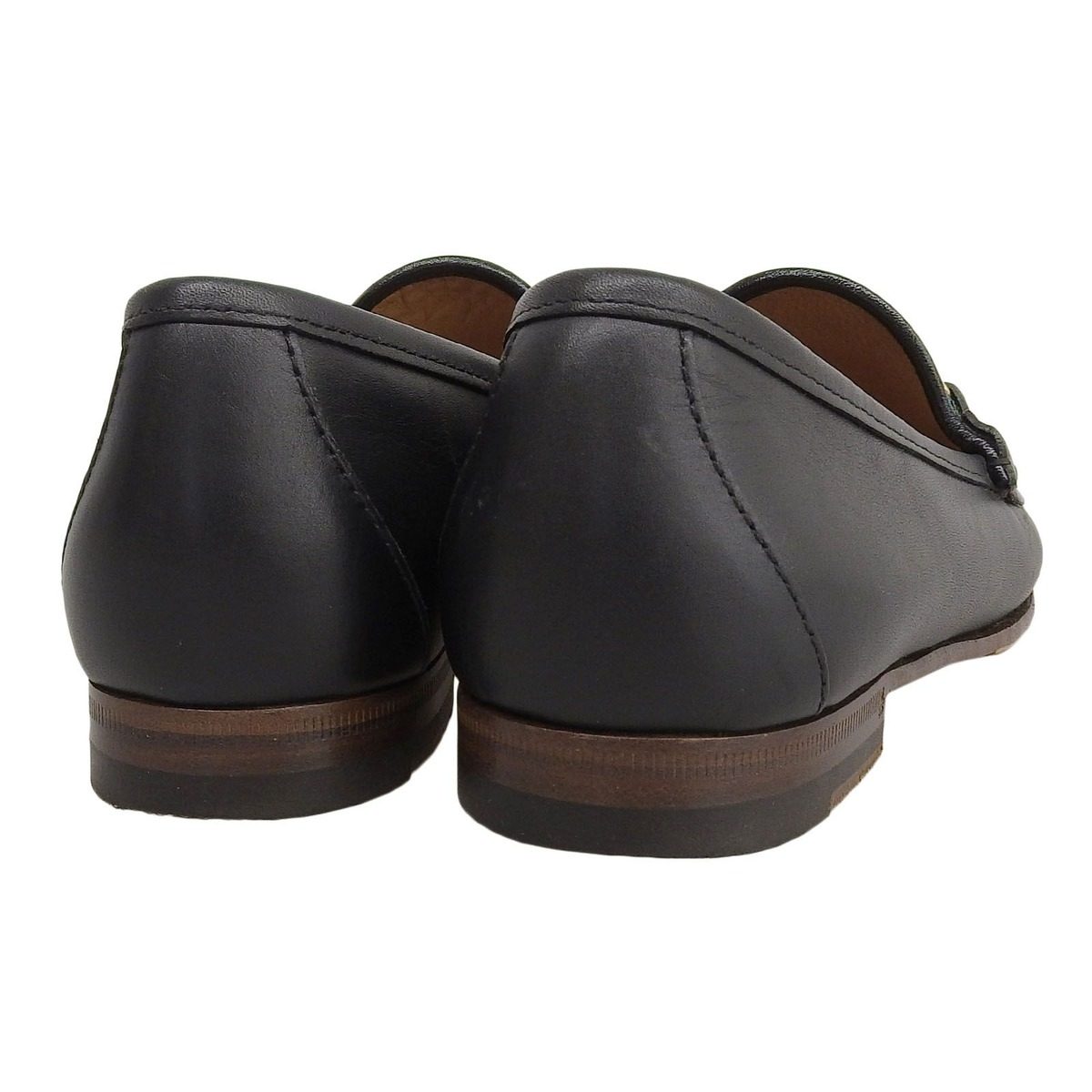 Gucci Sherry Line Horsebit Leather Shoes Loafers Black Gold 36 Handbag — view 5