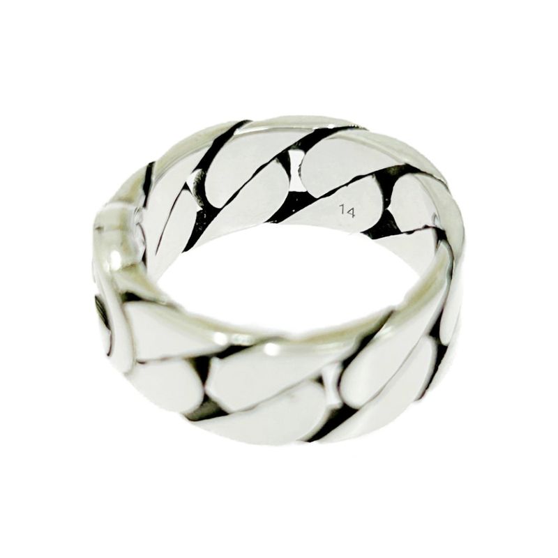 Gucci Silver Interlocking G Chain Ring 6.4g 925 Engraved 481156 Ring