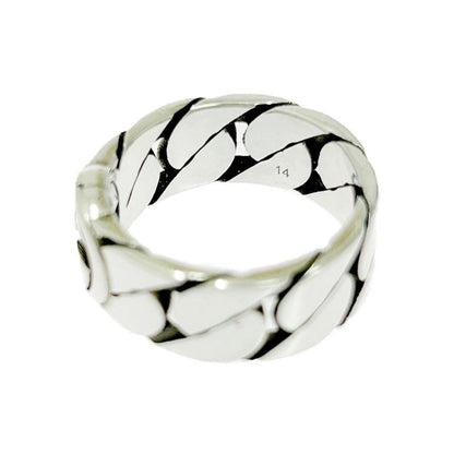 Gucci Silver Interlocking G Chain Ring 6.4g 925 Engraved 481156 Ring