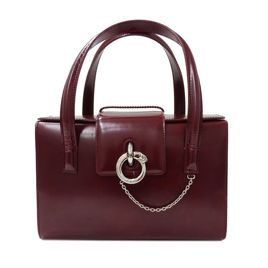 Cartier Bag Handbag Patent Leather Panthere Gold Going Out Bordeaux