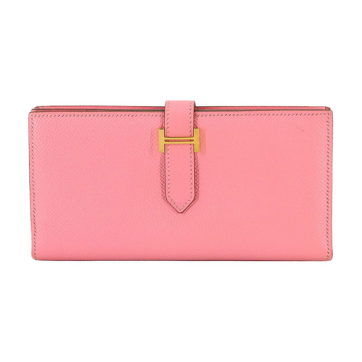 Hermes Bearn Souffle Bifold Wallet Epsom Rose Confetti Gold Soufflet