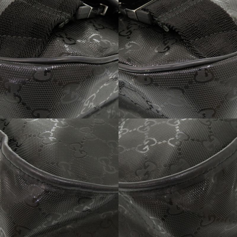 Gucci GG Imprime 201732 PVC Black Messenger Bag Shoulder Bag Black 0164 Gucci