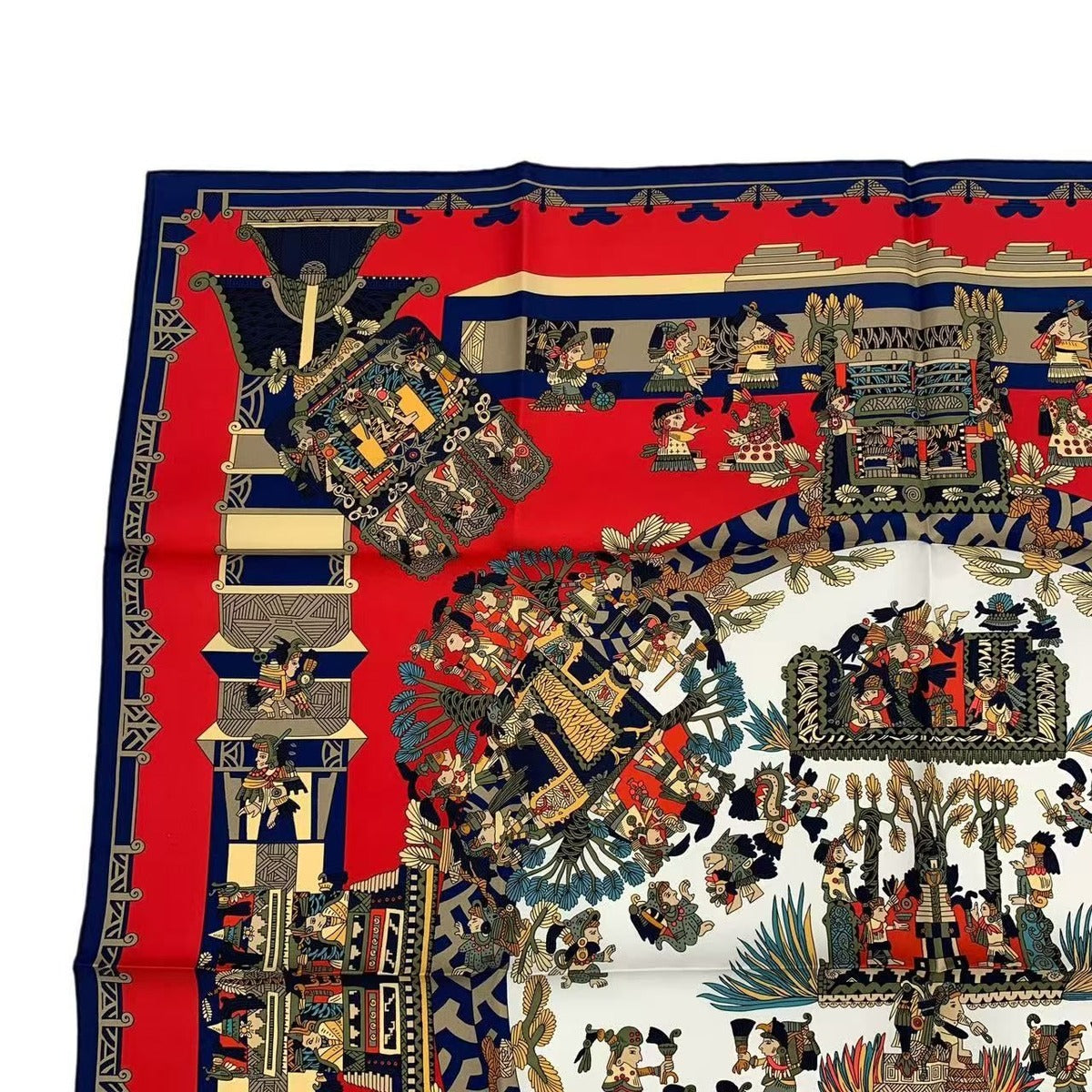 Hermes Scarf Silk Carre 90 Astres Et Soleils Celestial Bodies and the Sun Red — view 2