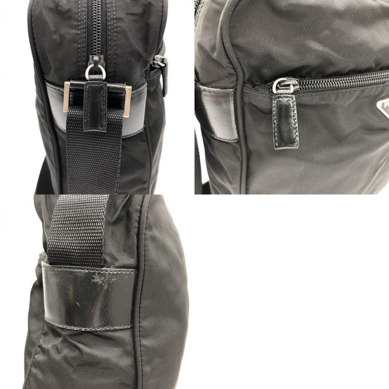 Prada Shoulder Bag Black Nylon Women Men Fashion  Precent